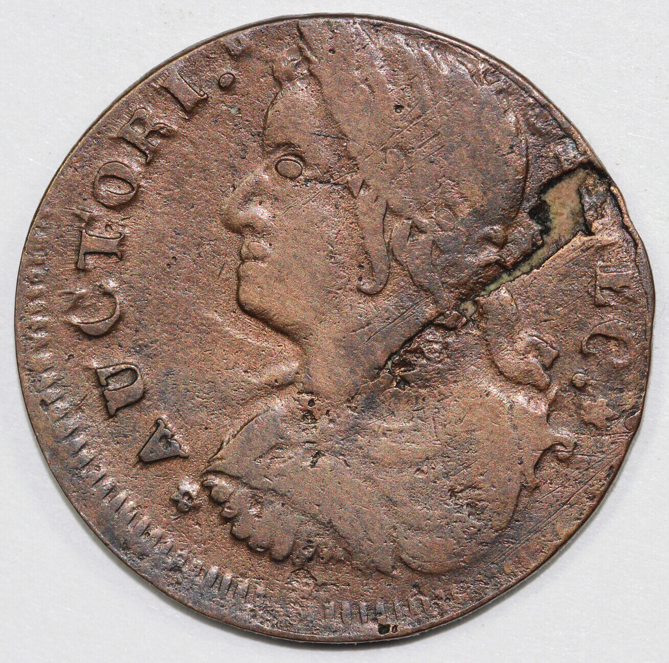 1788 1/2p M.16.3-N Connecticut Colonial Copper Half Penny