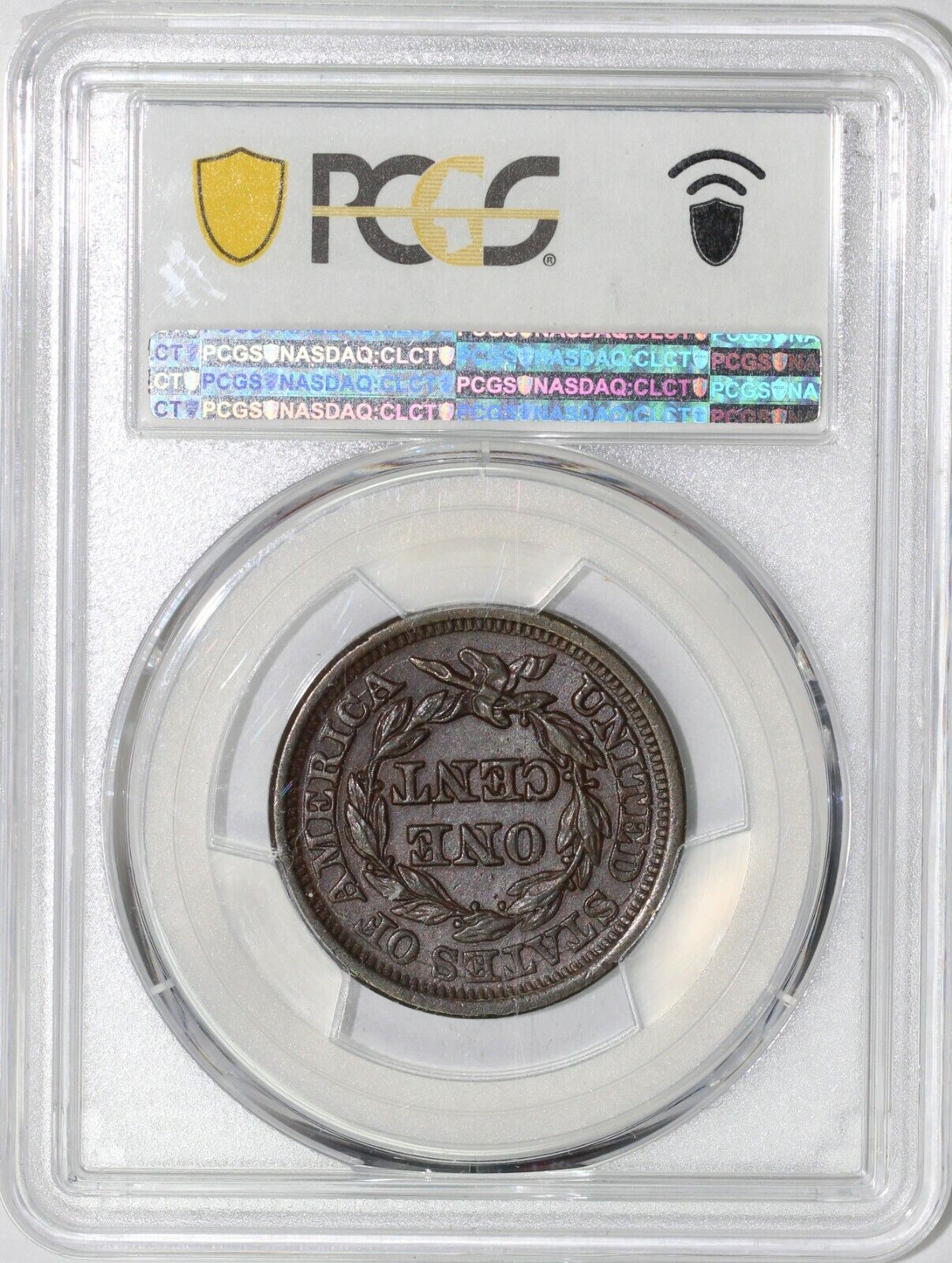 1849 1c N-8 Braided Hair Large Cent PCGS AU 58 EX; ELLSWORTH