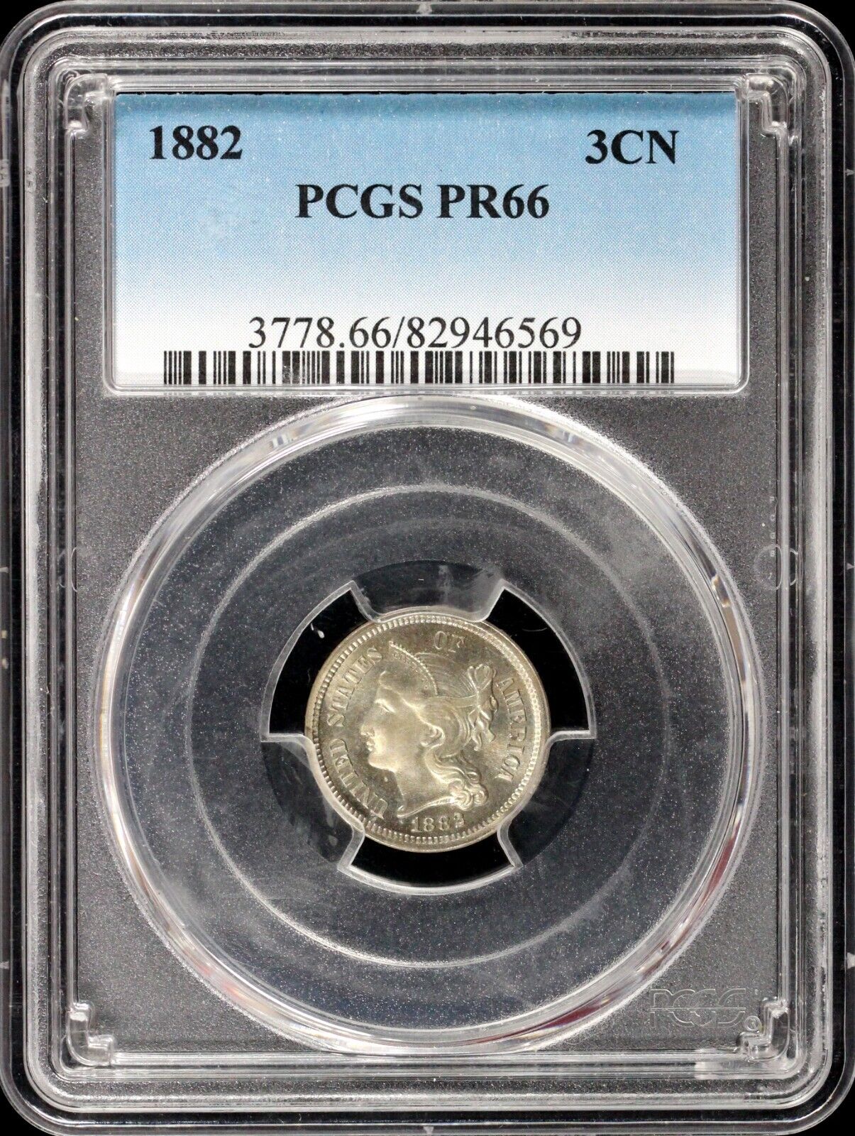 1882 3cn Proof Three Cent Nickel PCGS PR 66