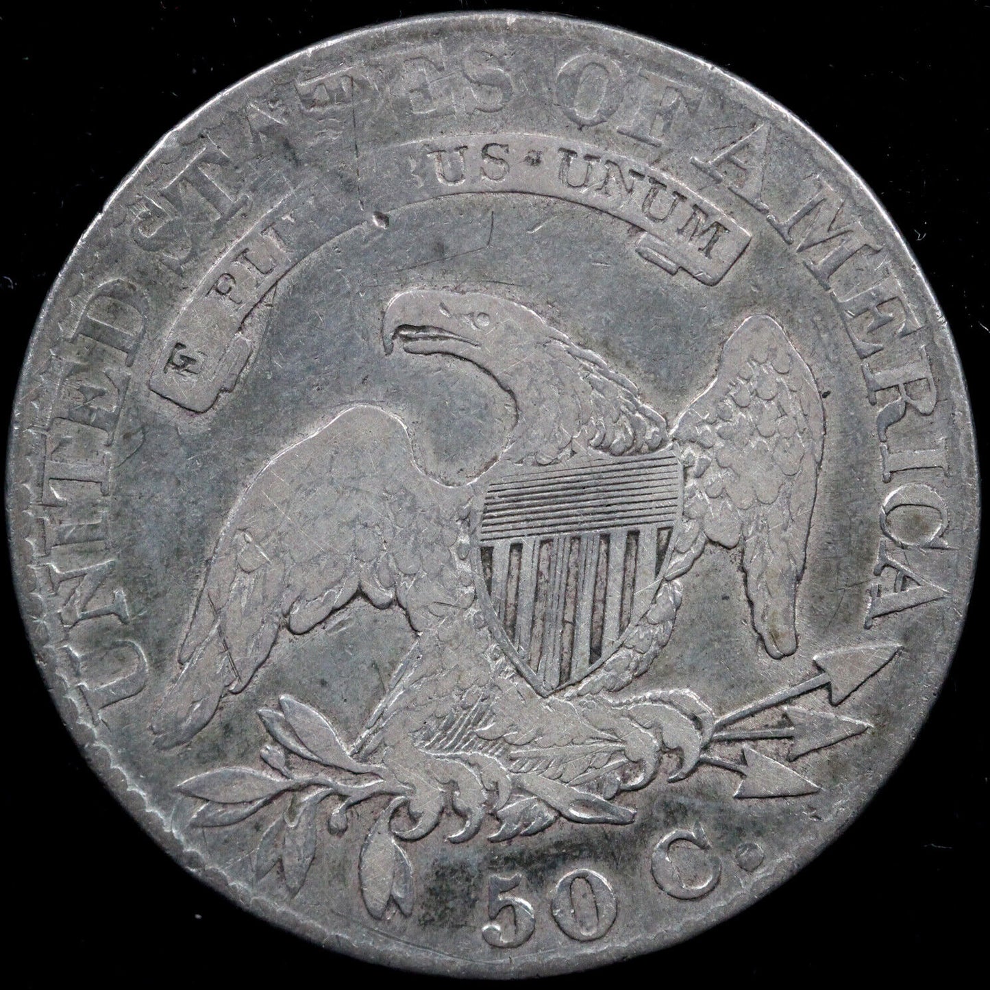 1825 50c O-116 Capped Bust Half Dollar
