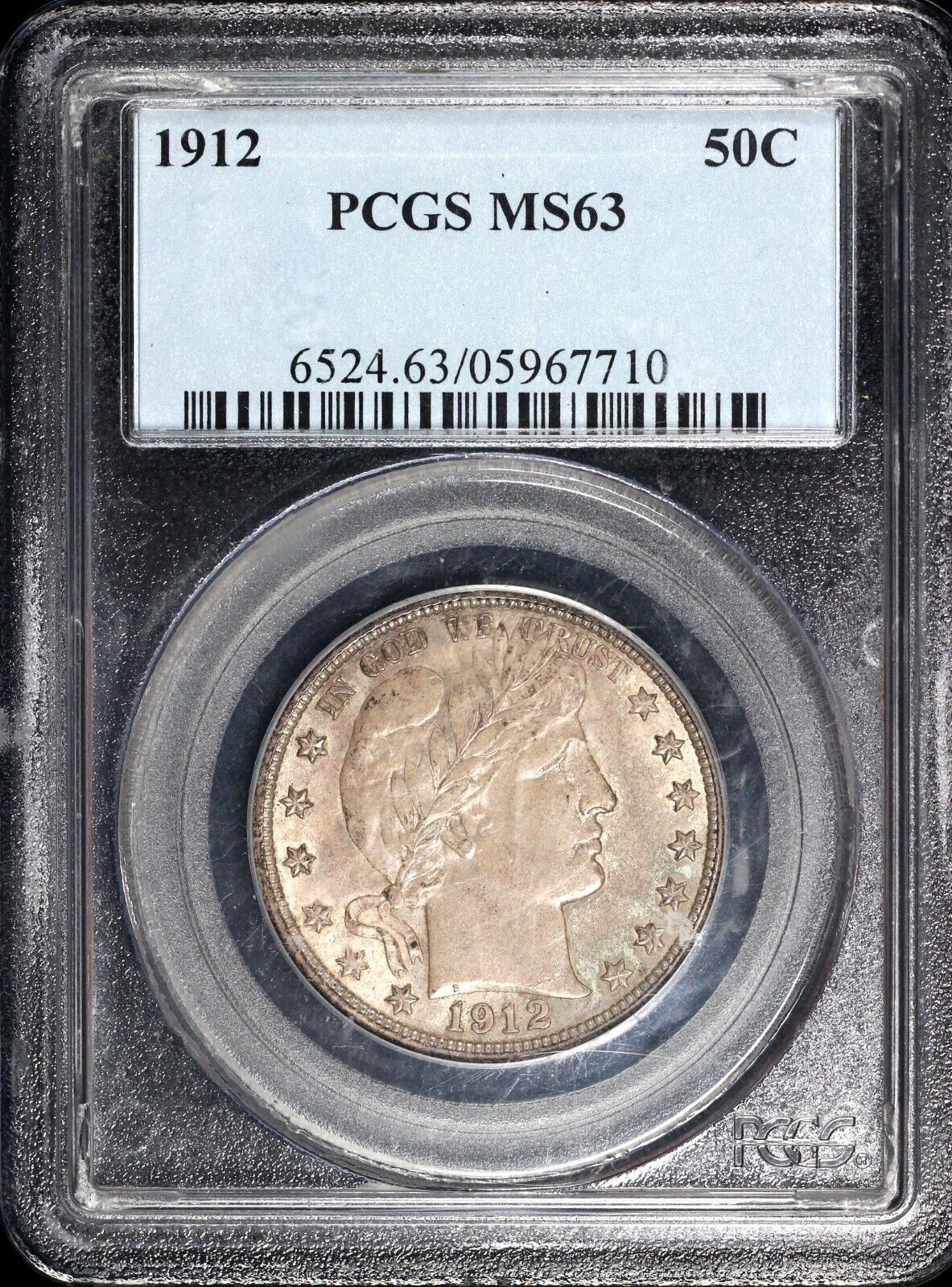 1912 50c Barber Half Dollar PCGS MS 63