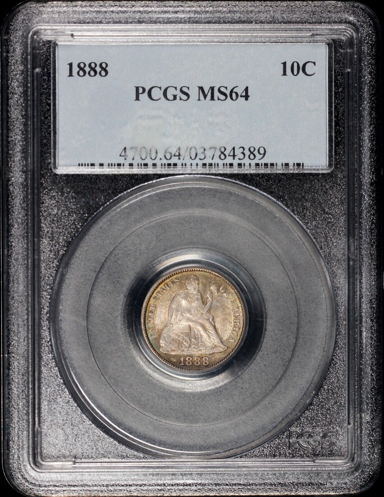 1888 10c Seated Liberty Dime PCGS MS 64