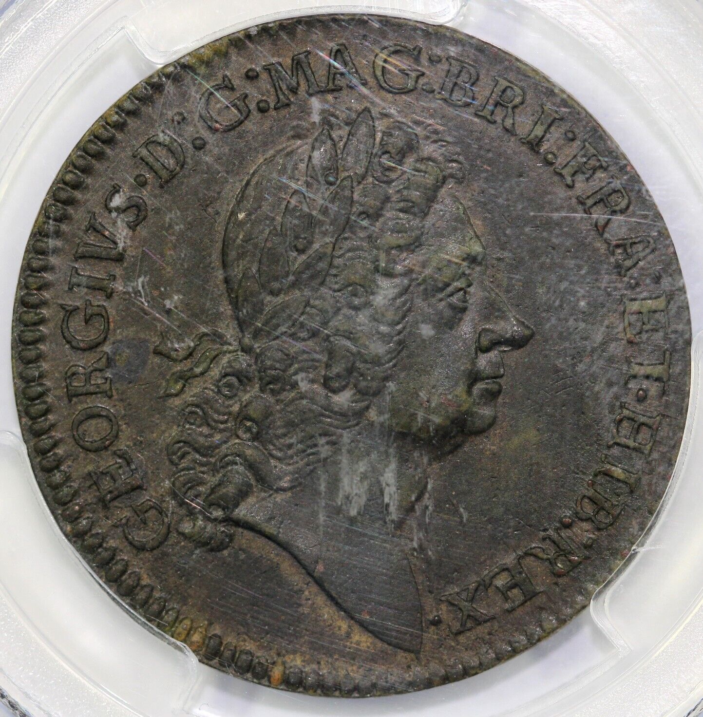 No Date 2 Pence Rosa Americana With Ribbon PCGS AU 55