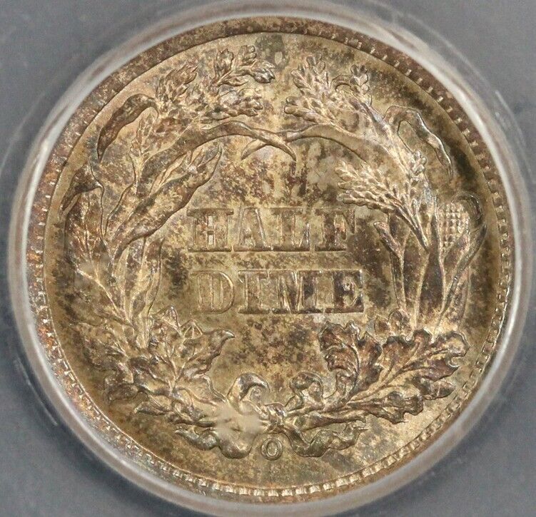 1860-O H10c Seated Liberty Half Dime ICG MS 65