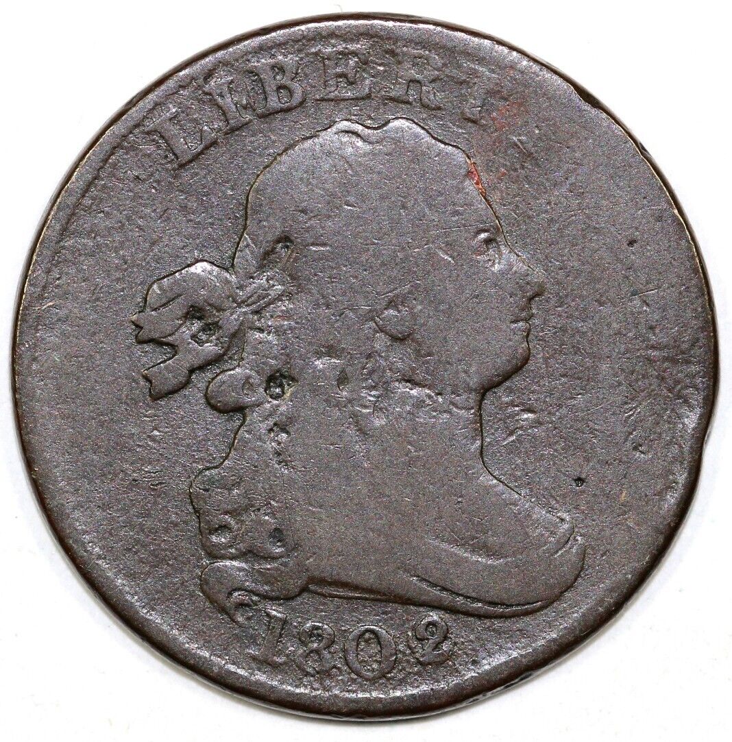 1802/0 1/2c C-2 Draped Bust Half Cent