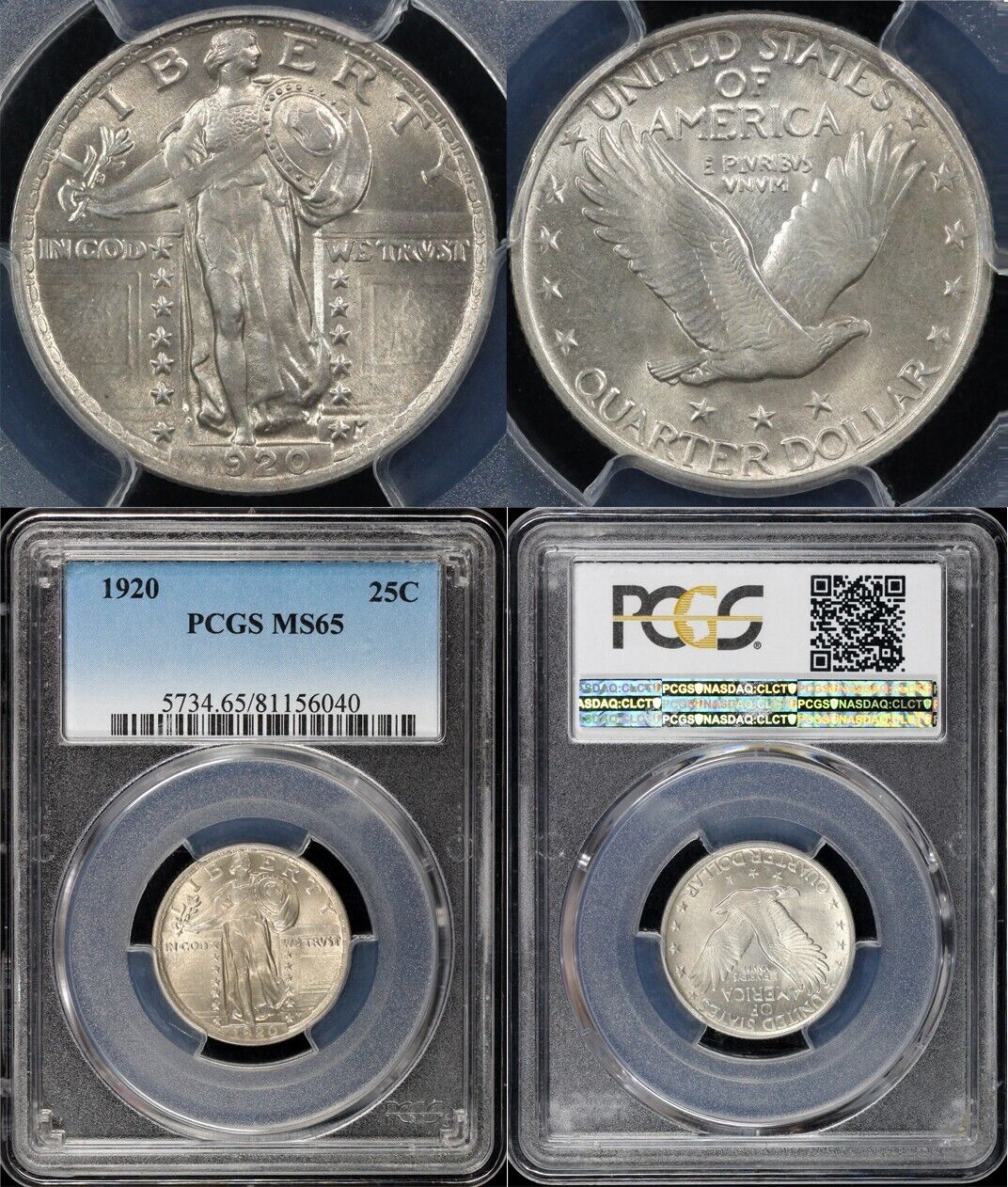 1920 25c Standing Liberty Quarter PCGS MS 65