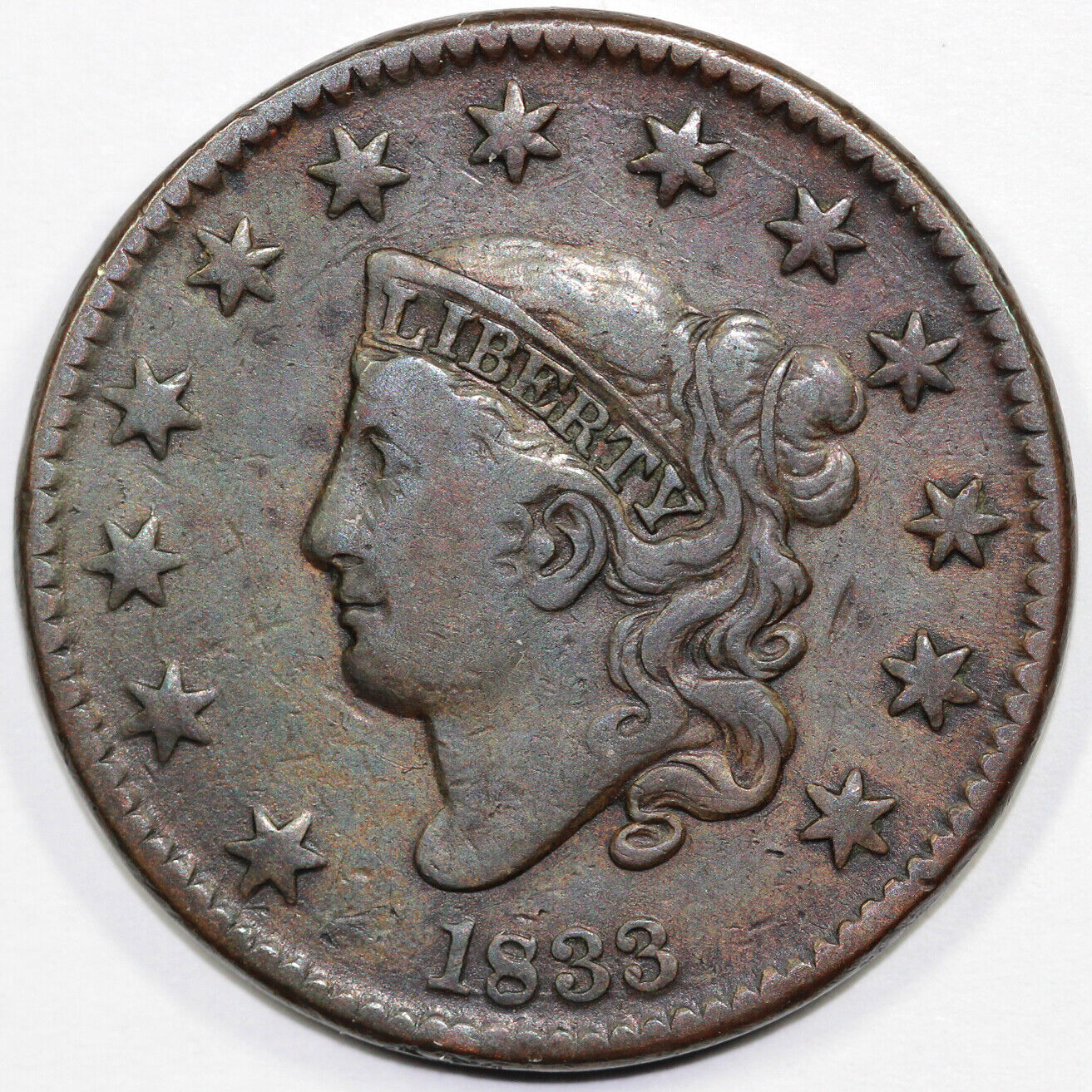1833 1c Coronet or Matron Head Large Cent
