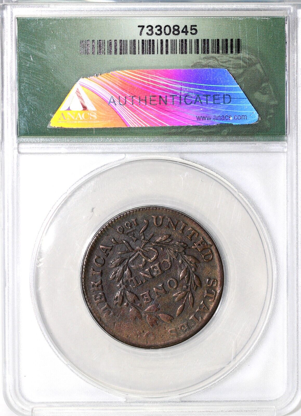 1798 1c S-166 2nd Hairstyle ANACS EF 40