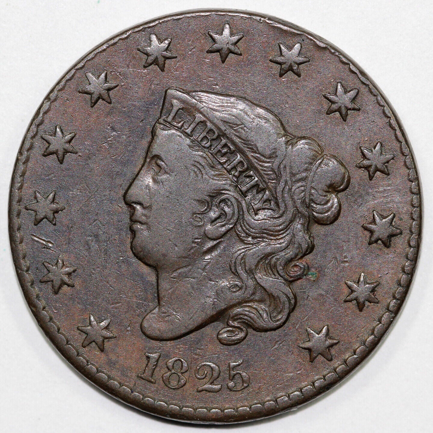 1825 1c Coronet or Matron Head Large Cent