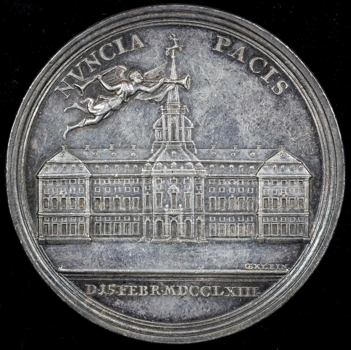 1763 Betts-446 Germania Pacata Paris Peace Treaty and Seven Years War Medal