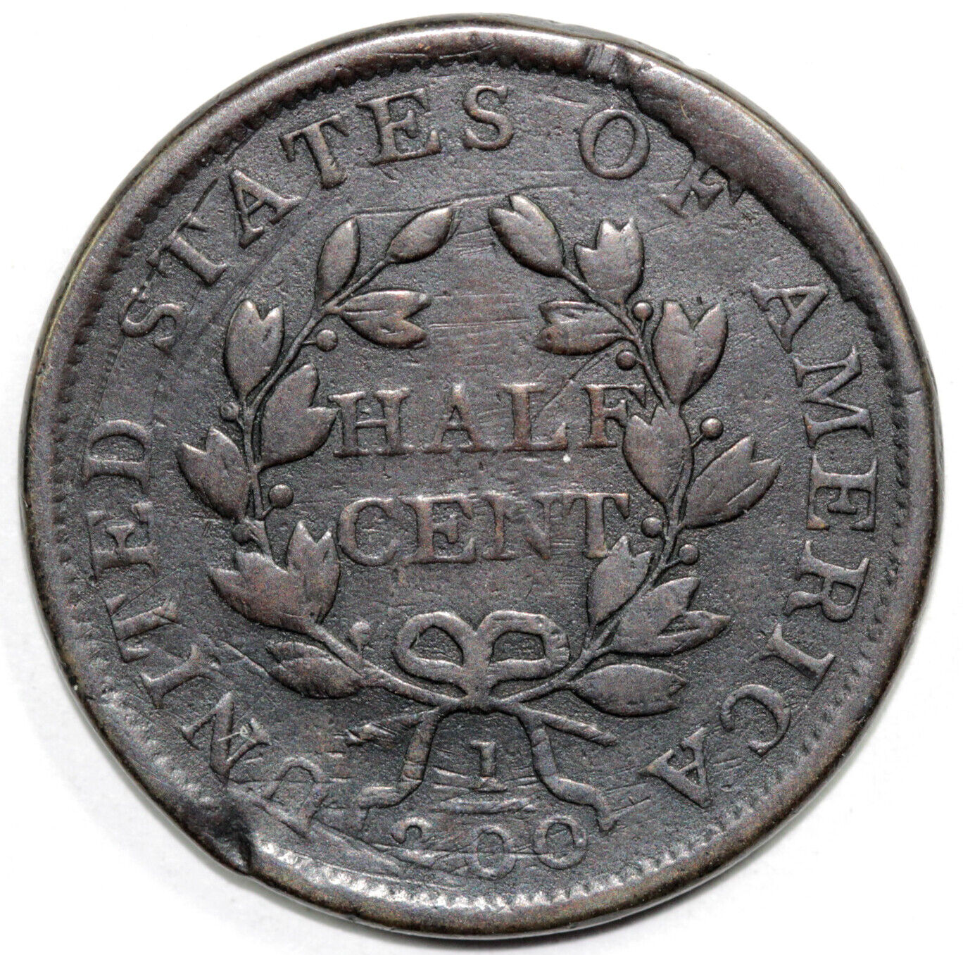 1804 1/2c C-7 Draped Bust Half Cent With Tags