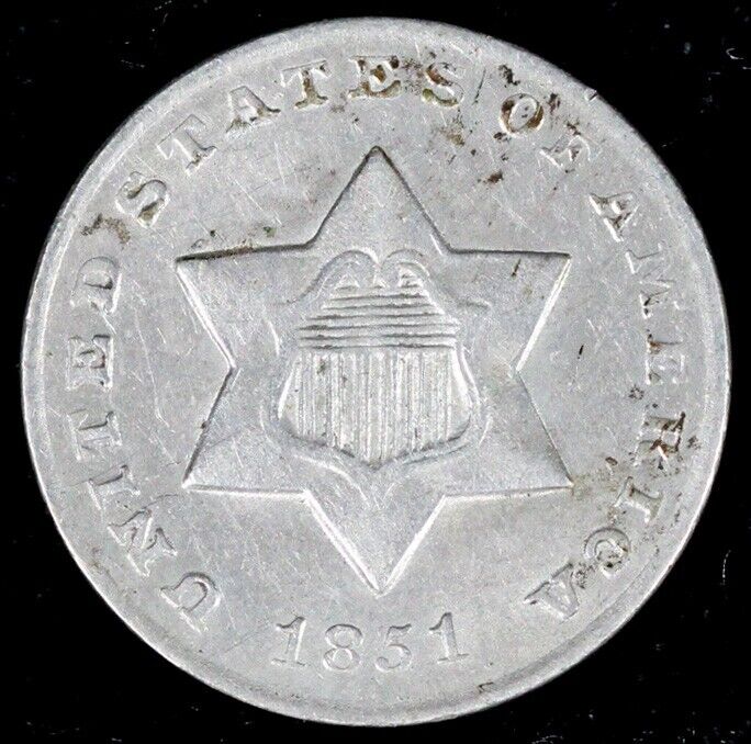 1851-O 3cs Three Cent Silver Piece