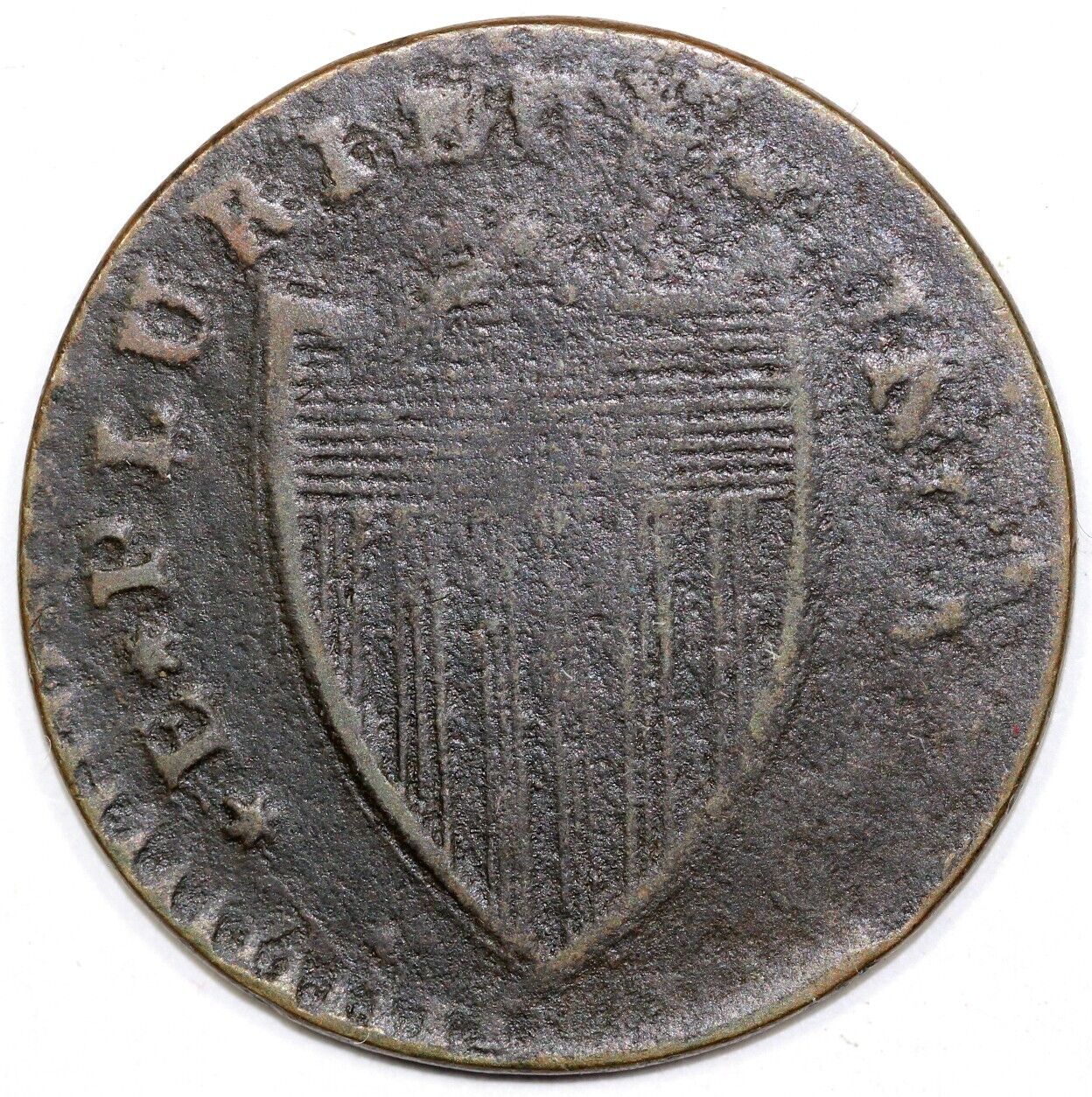 1787 1c 56-N New Jersey Colonial Copper Coin