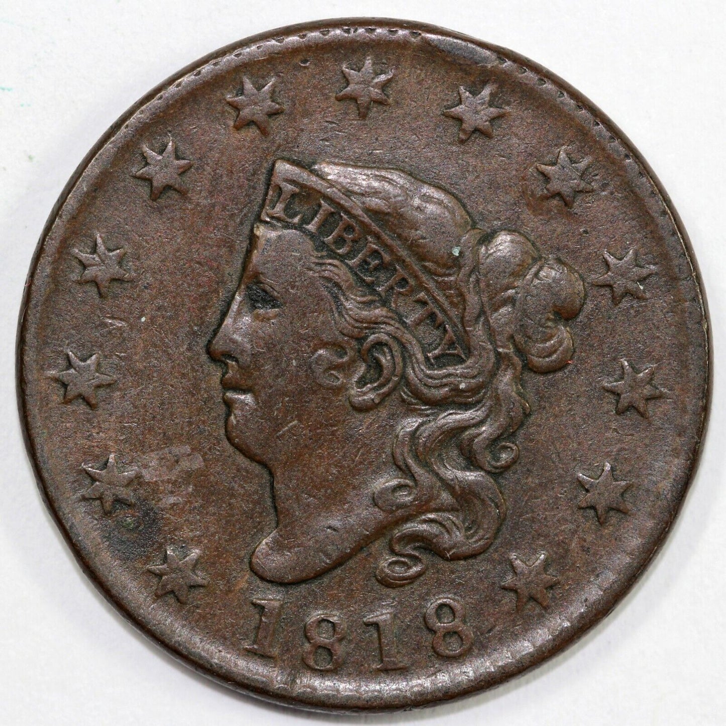 1818 1c N-9 Coronet or Matron Head Large Cent