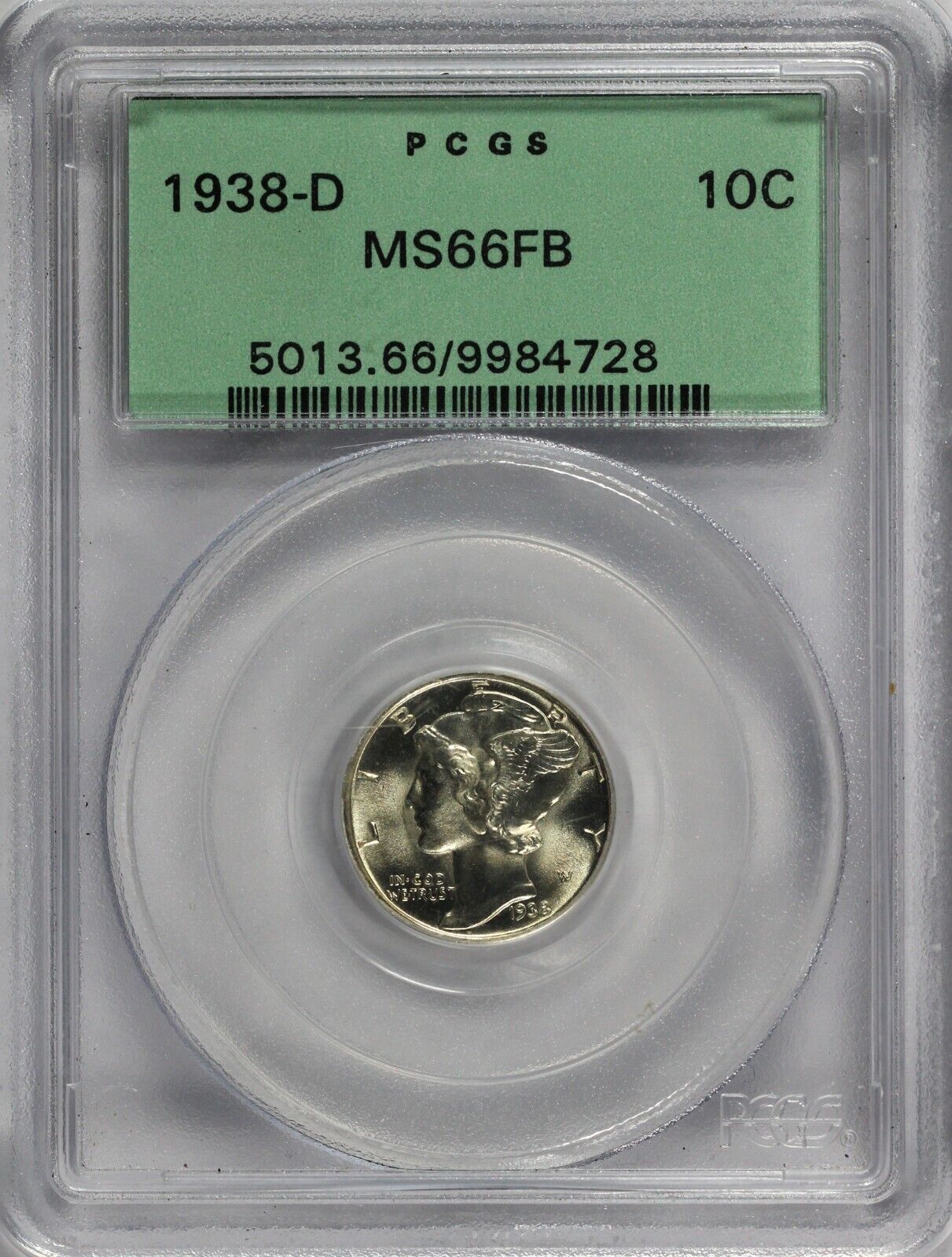 1938-D 10c Mercury Dime PCGS MS 66 FB