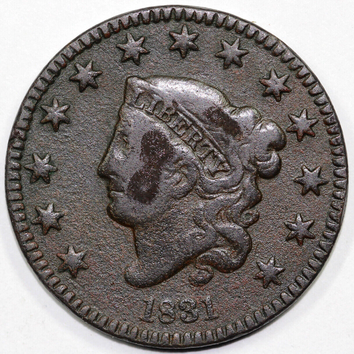 1831 1c N-5 Coronet or Matron Head Large Cent