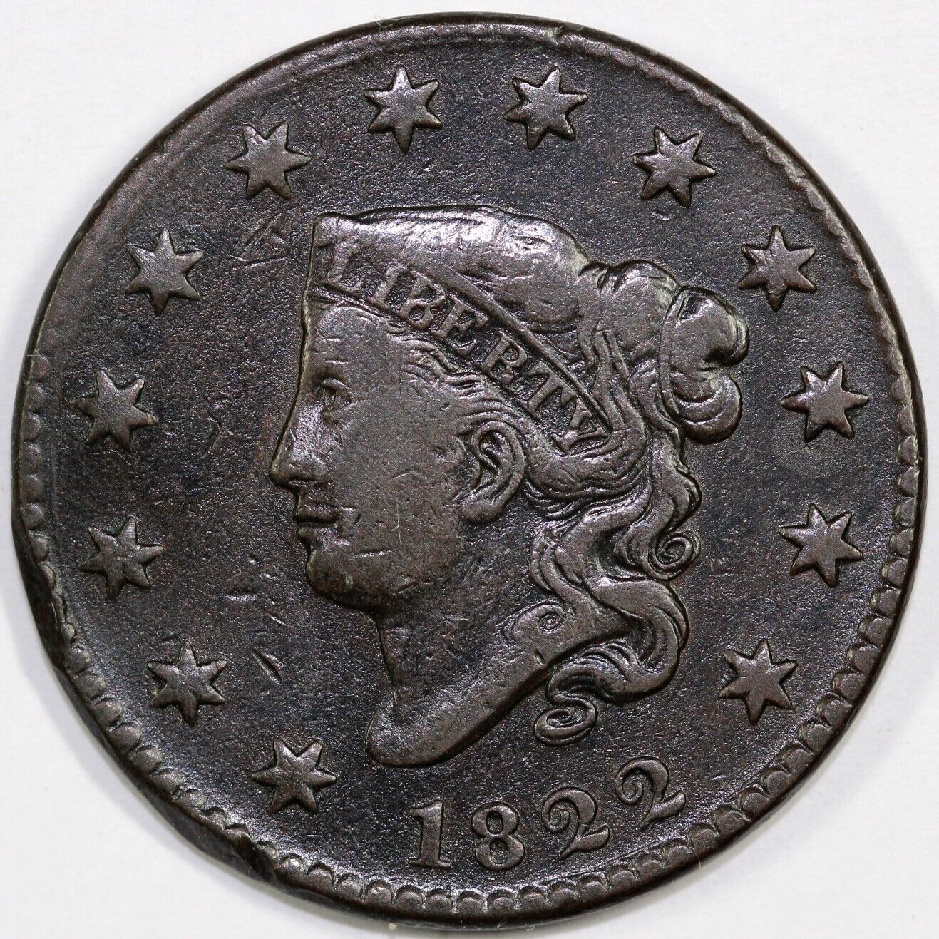 1822 1c Matron Head Large Cent