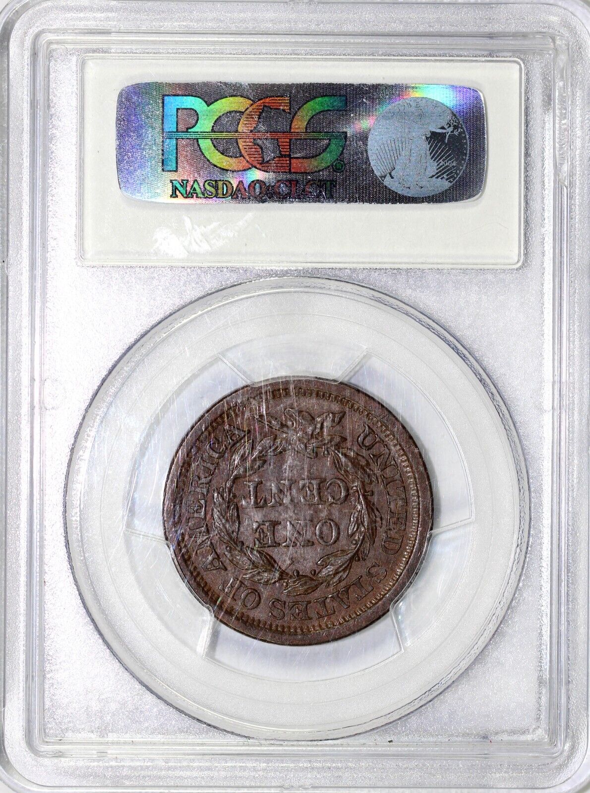 1857 1c N-1 Large Date Braided Hair Large Cent PCGS MS 64 EX; Goodridge