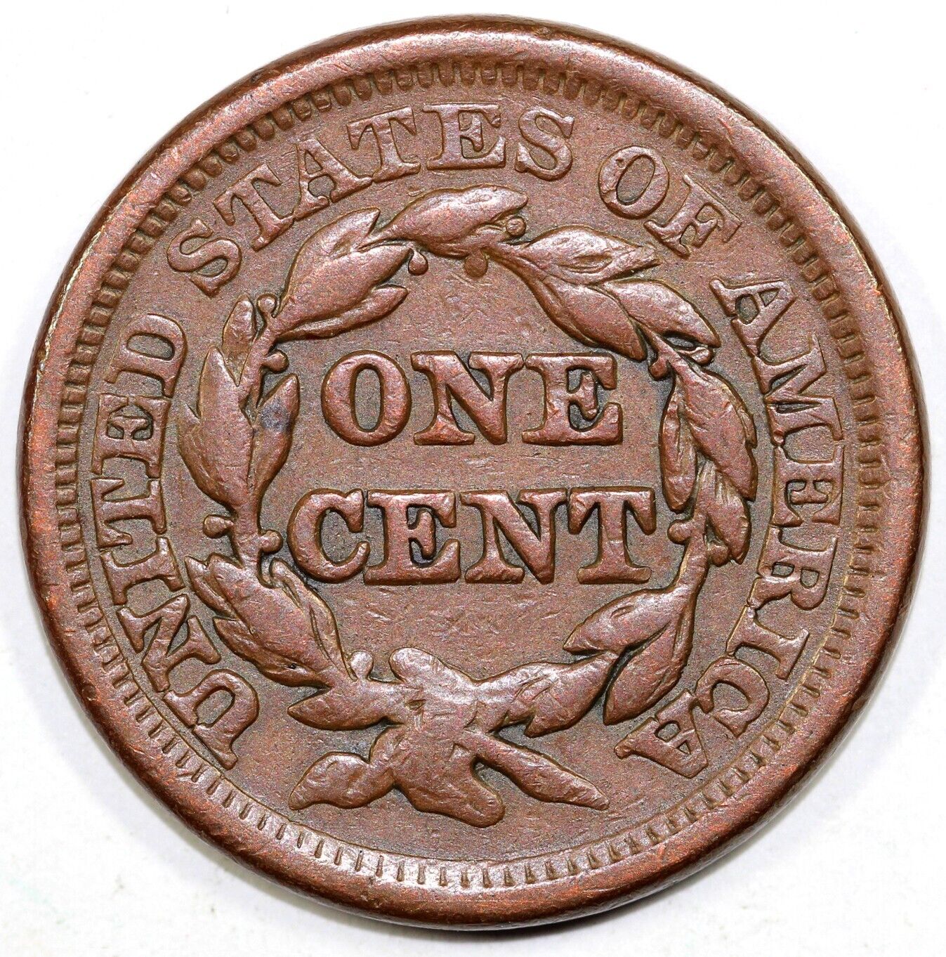 1854 1c N-2 Braided Hair Large Cent