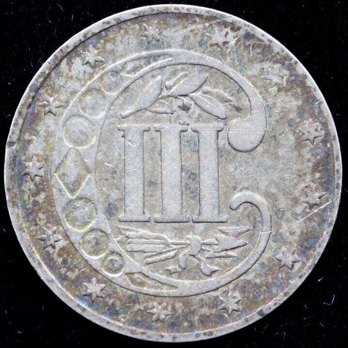1854 3cs Three Cent Silver Piece