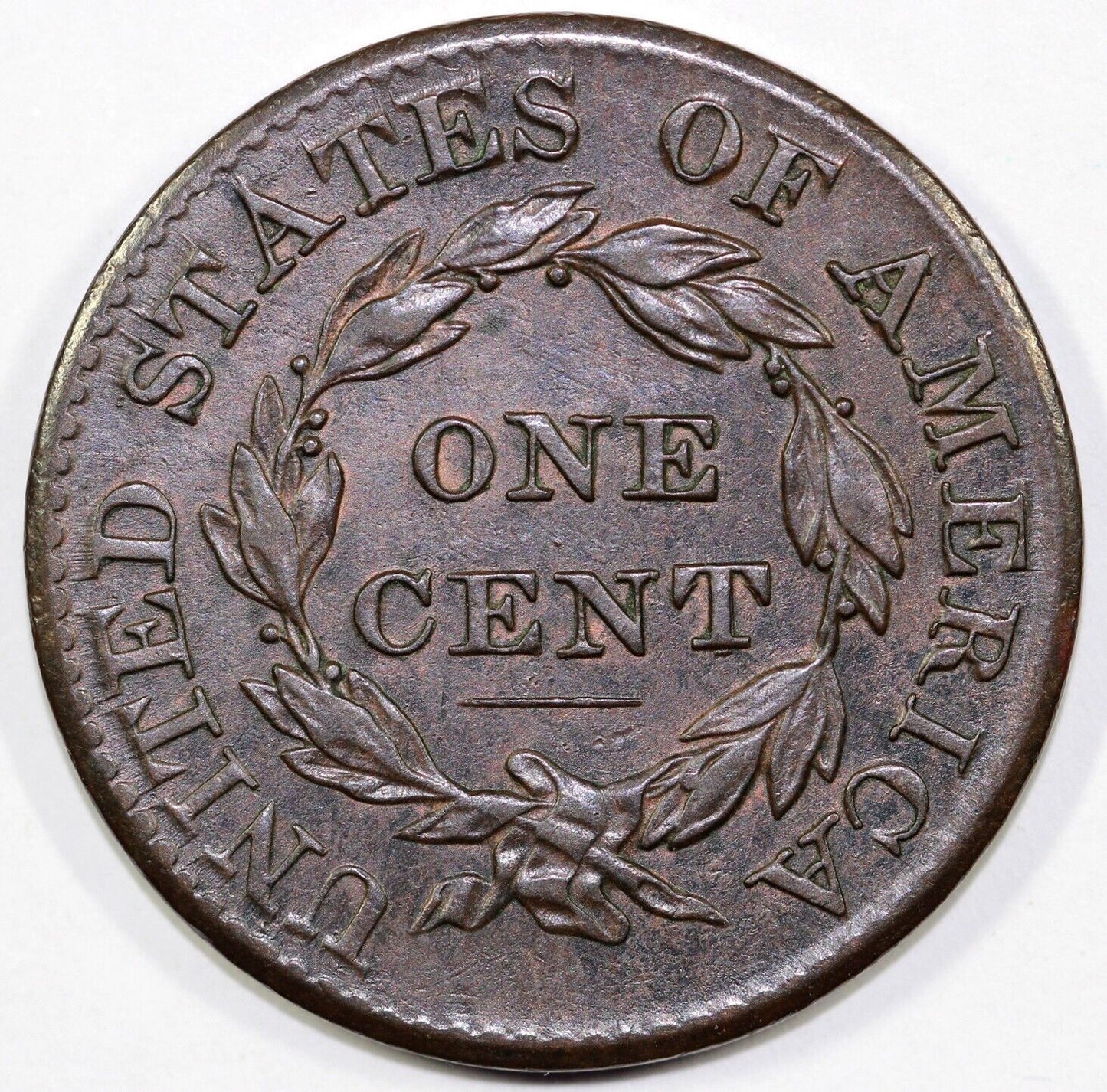 1825 1c N-9 Matron Head Large Cent W/ Old PCGS AU detail tag