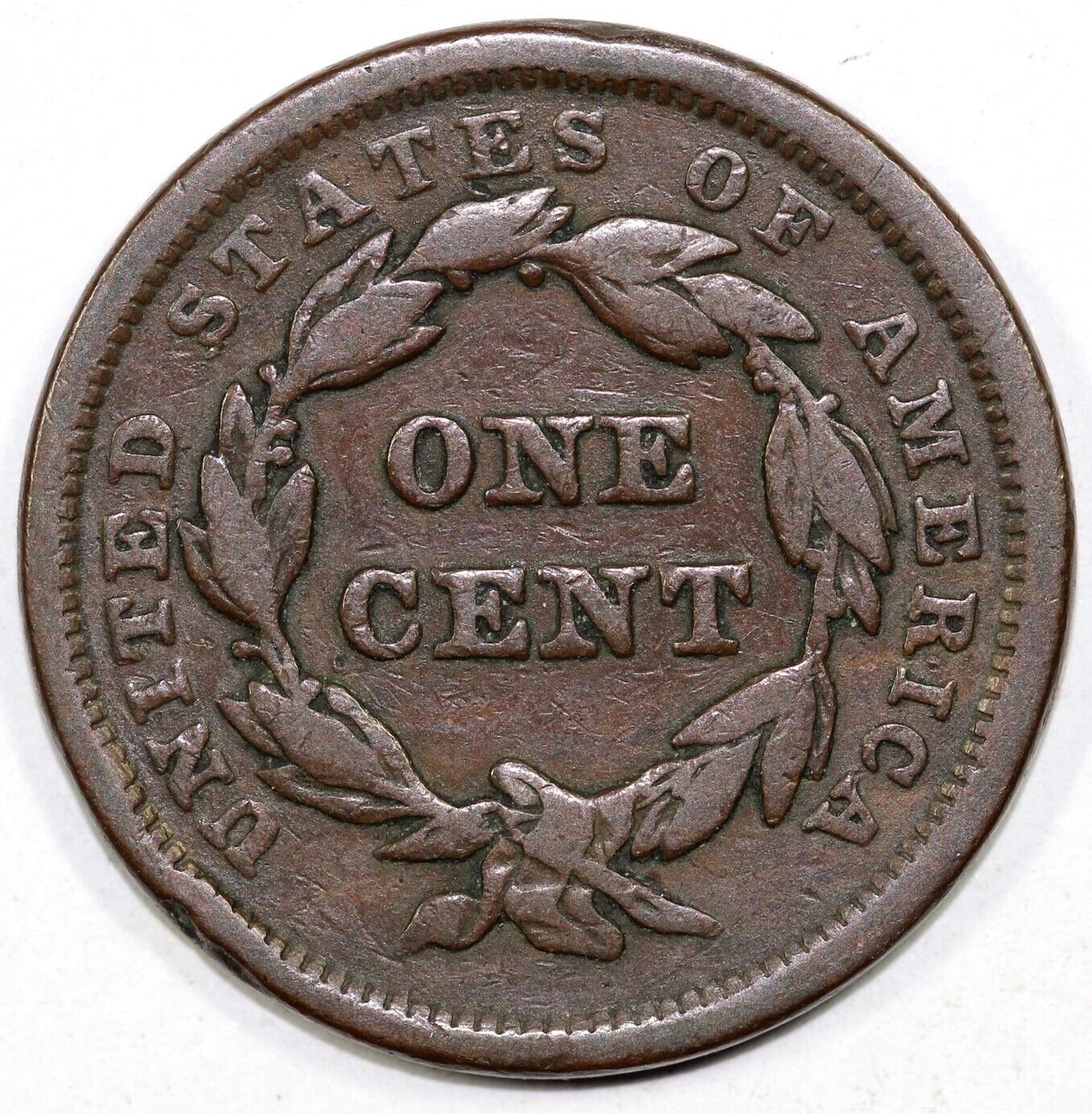 1843 1c Braided Hair Large Cent