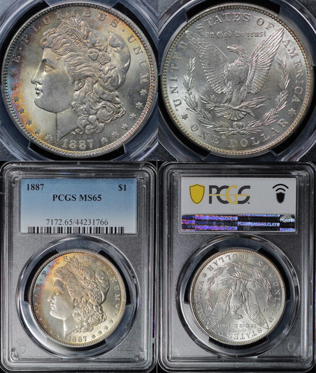 1887 $1 Morgan Dollar PCGS MS 65