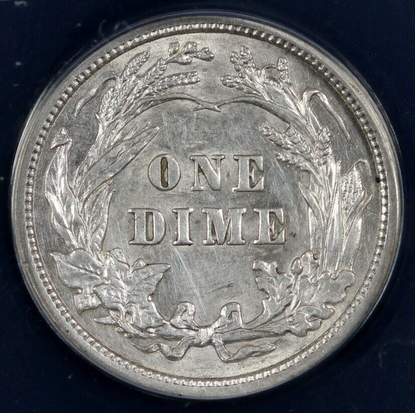 1909 10c Barber Dime ANACS AU 55