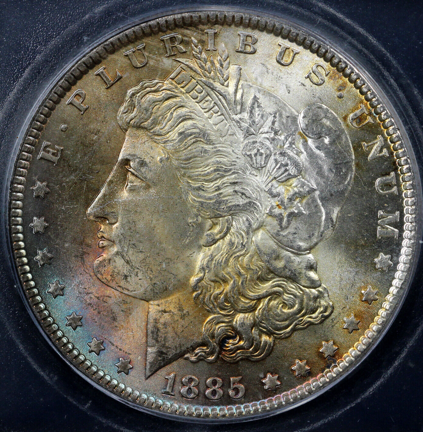 1885 $1 Morgan Dollar ICG MS 64+ *Color*