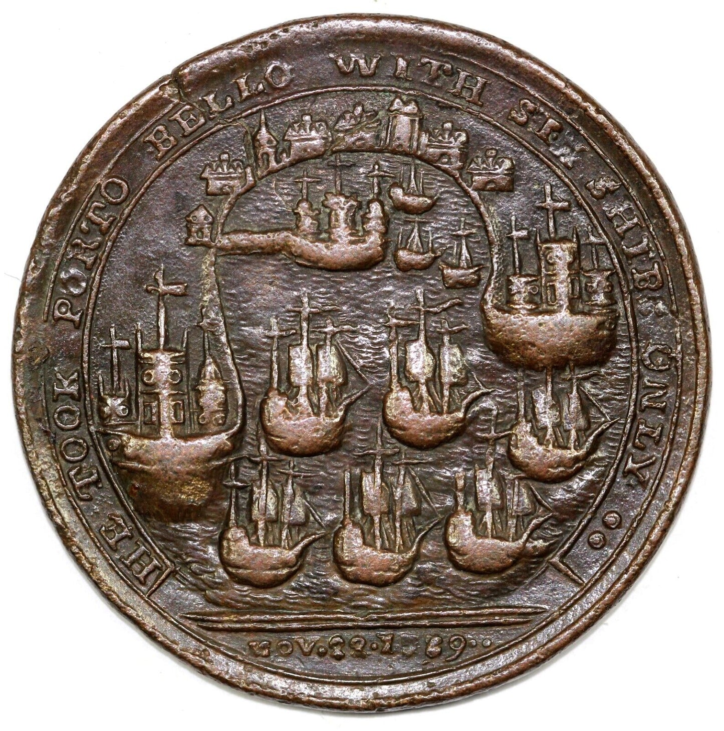 1739 Admiral Vernon Colonial Copper Betts Medal