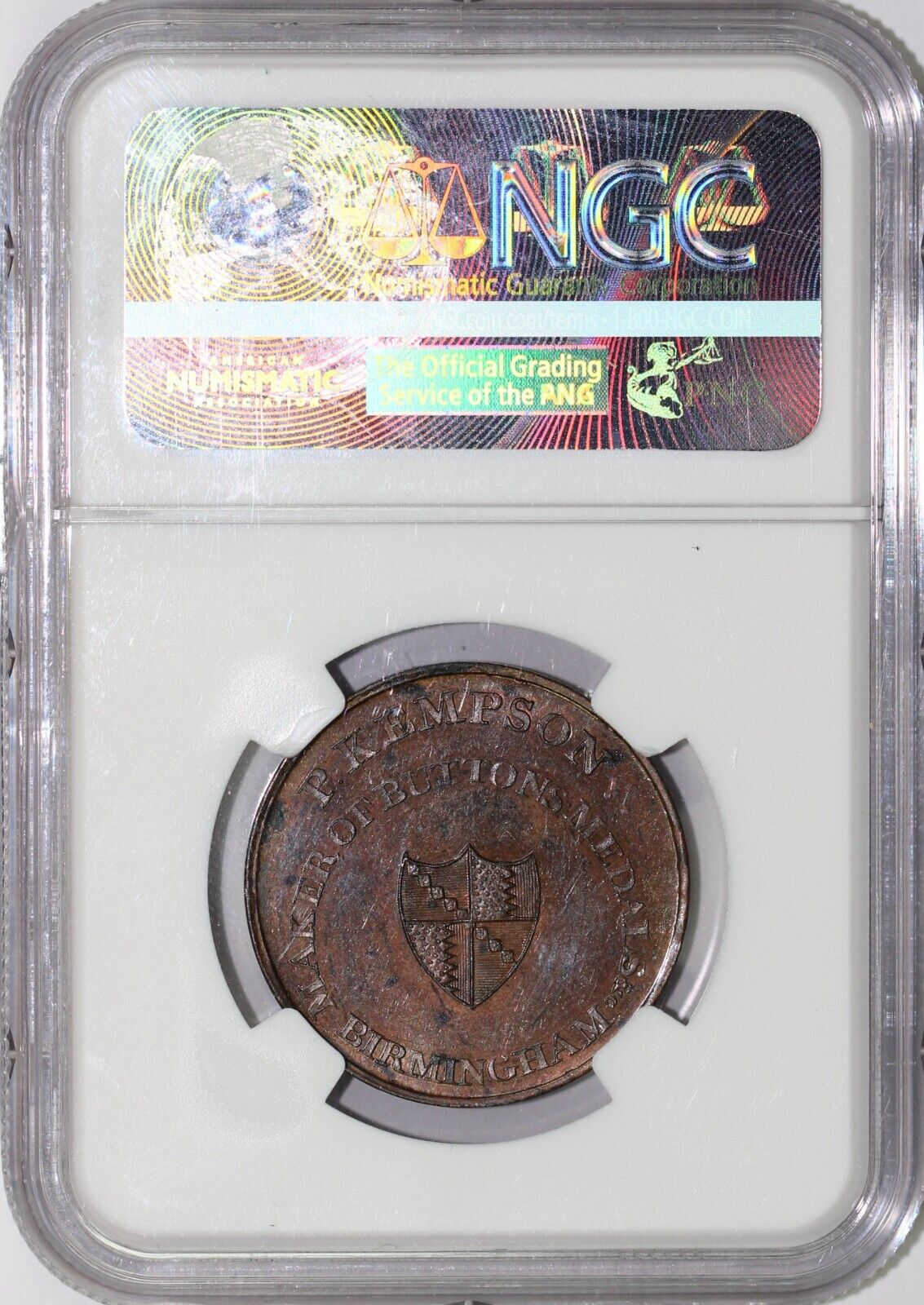 1794 1/2p D&H -197A Warwickshite-Kempson's Conder Token NGC MS 62