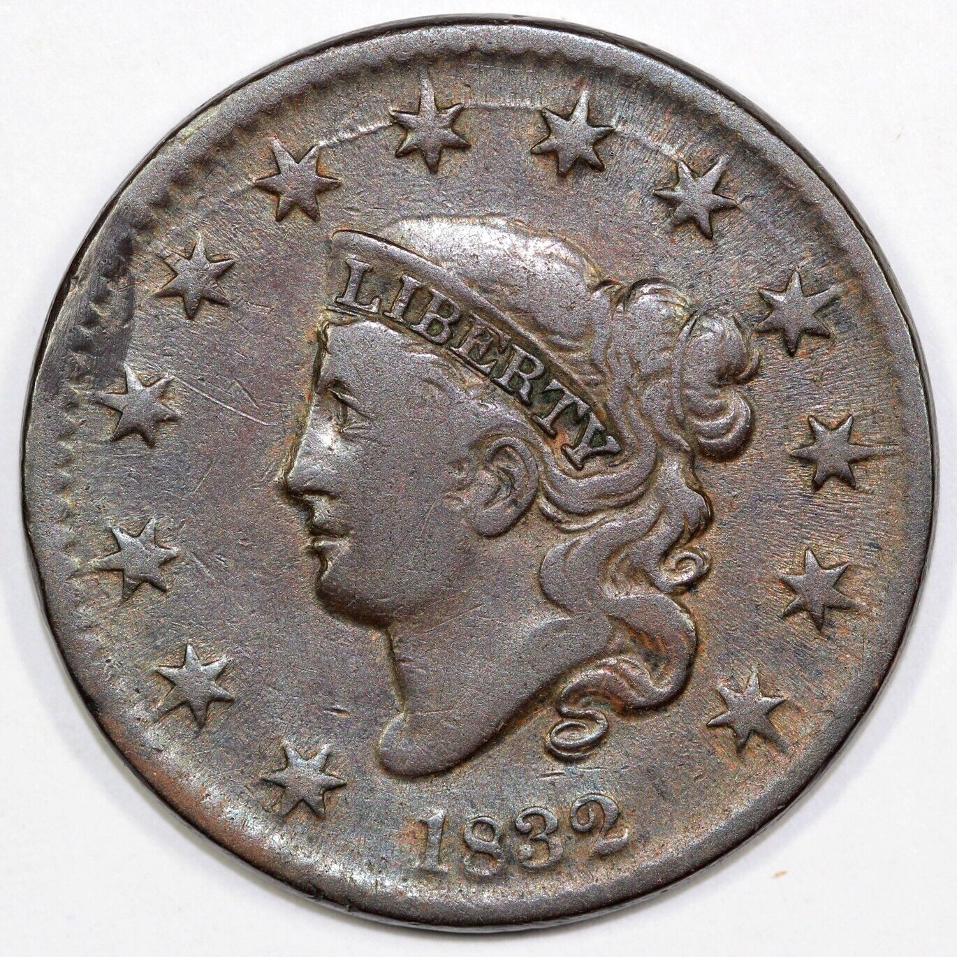 1832 1c N-2 Matron Head Large Cent