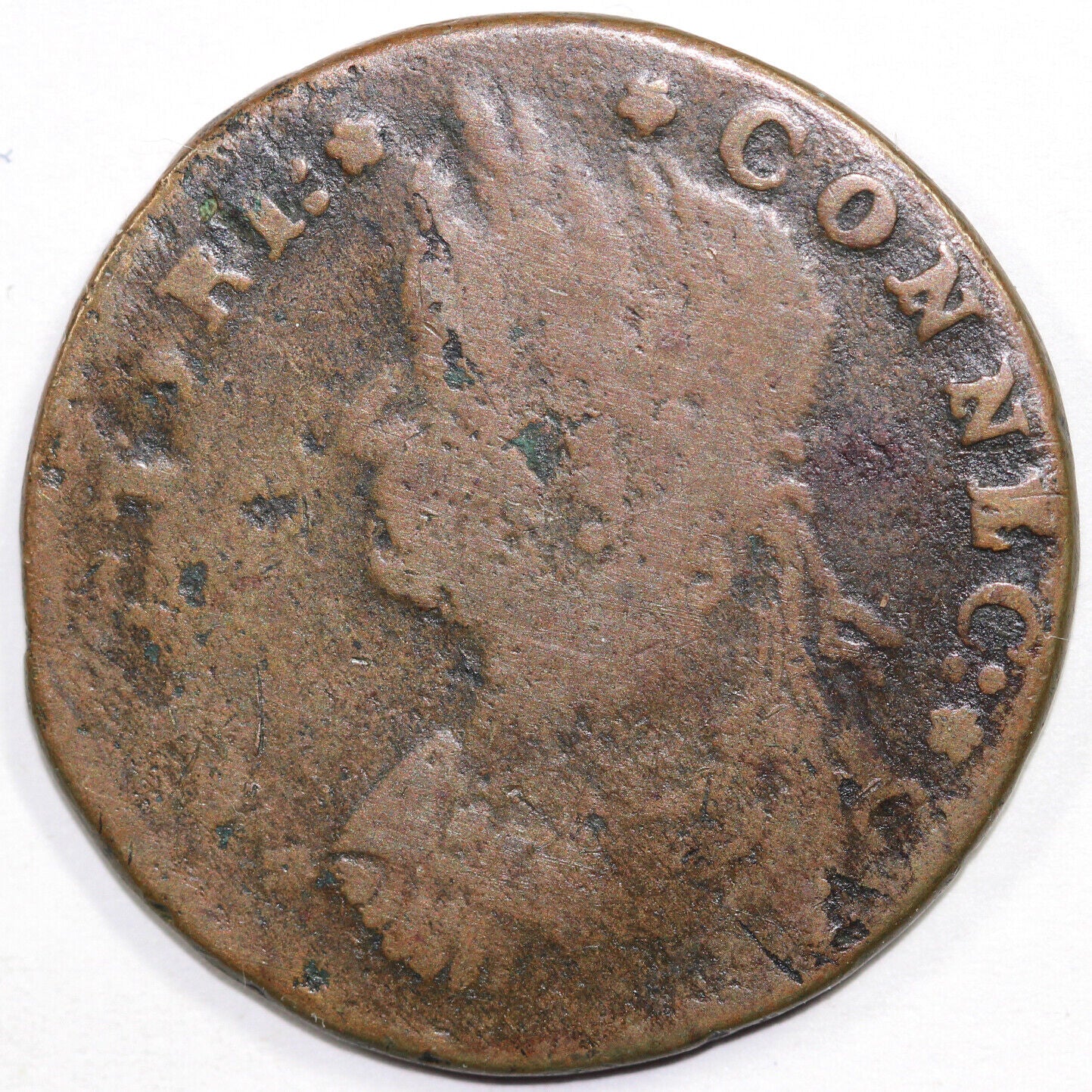 1787 1/2p M-33.4g Connecticut Colonial Half Penny *EX; Ellsworth*