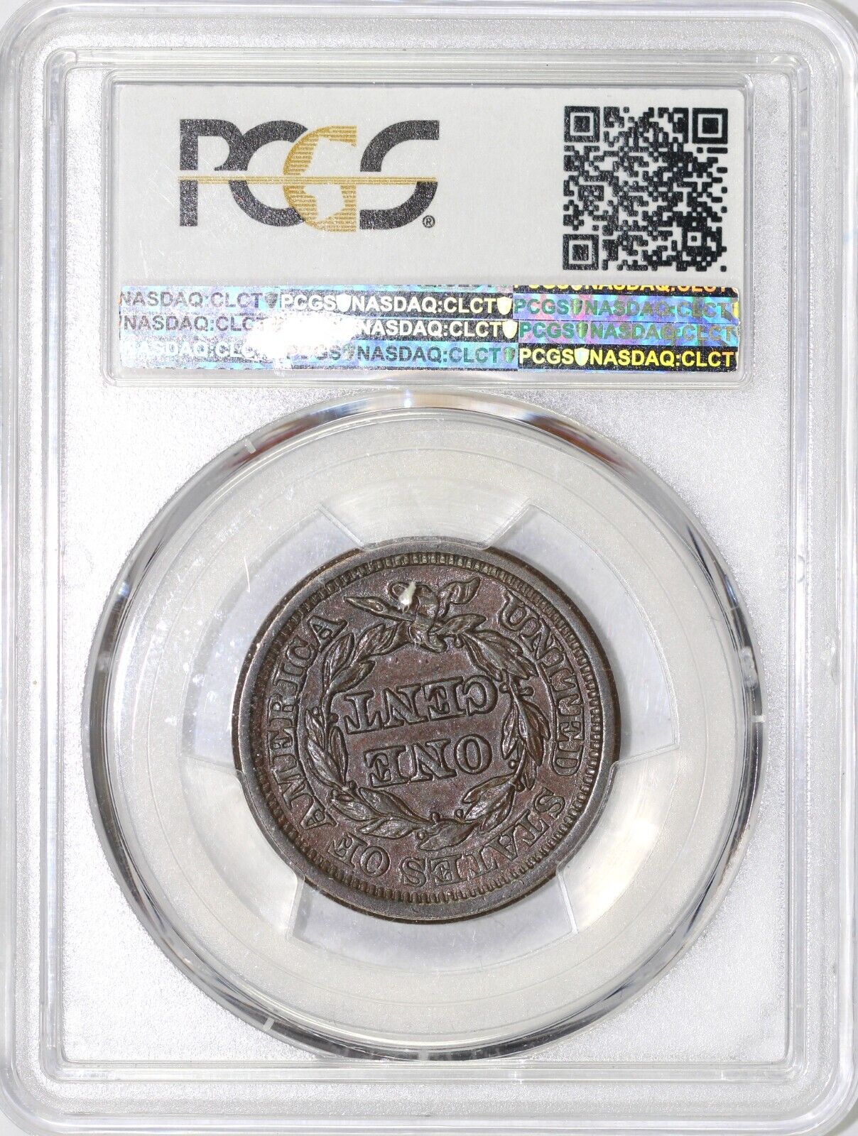 1850 1c N-13 Braided Hair Large Cent PCGS MS 63 BN