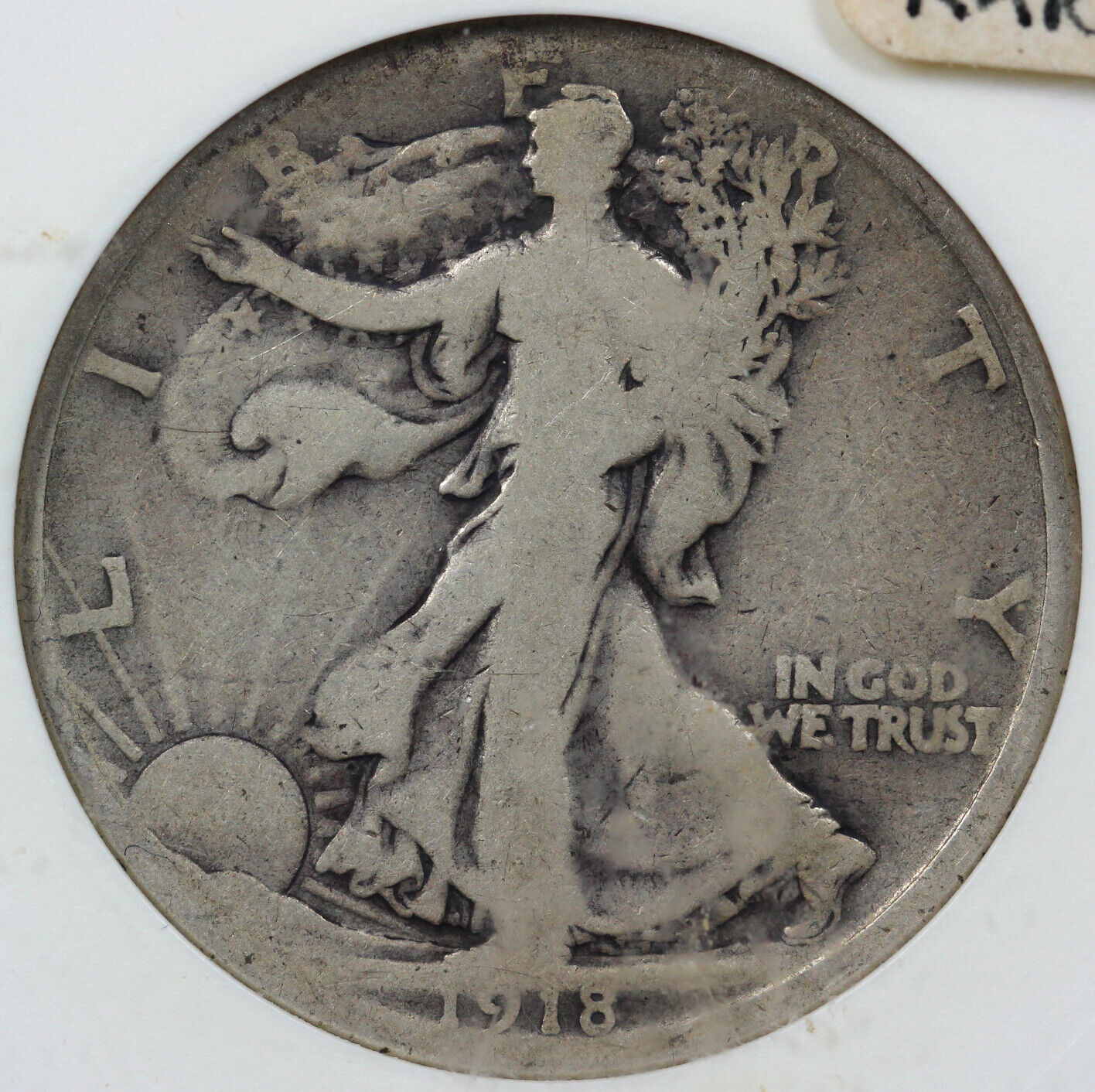 1918-D 50c Breen-5139 Walking Liberty Half Dollar ANACS GOOD 4