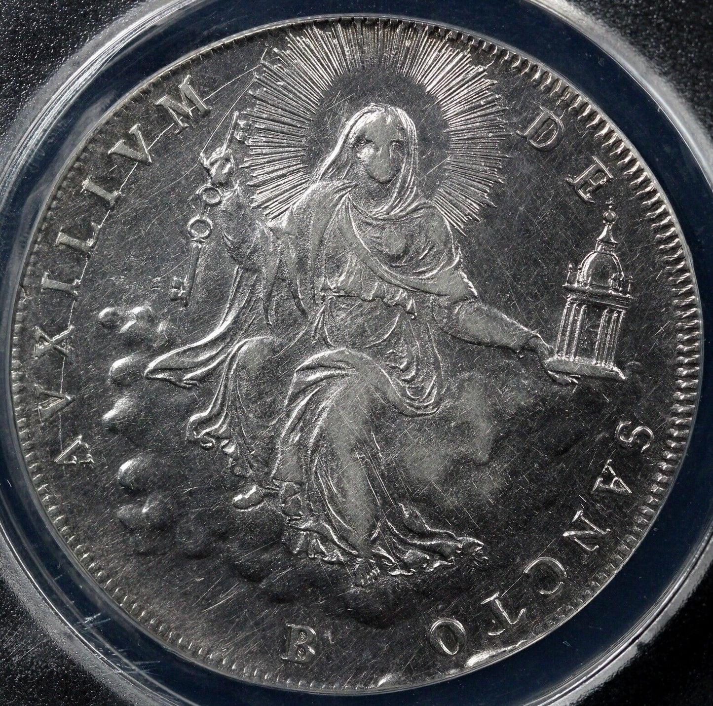 1823-B Papal States Scudo ANACS EF 40 DETAILS CLEANED