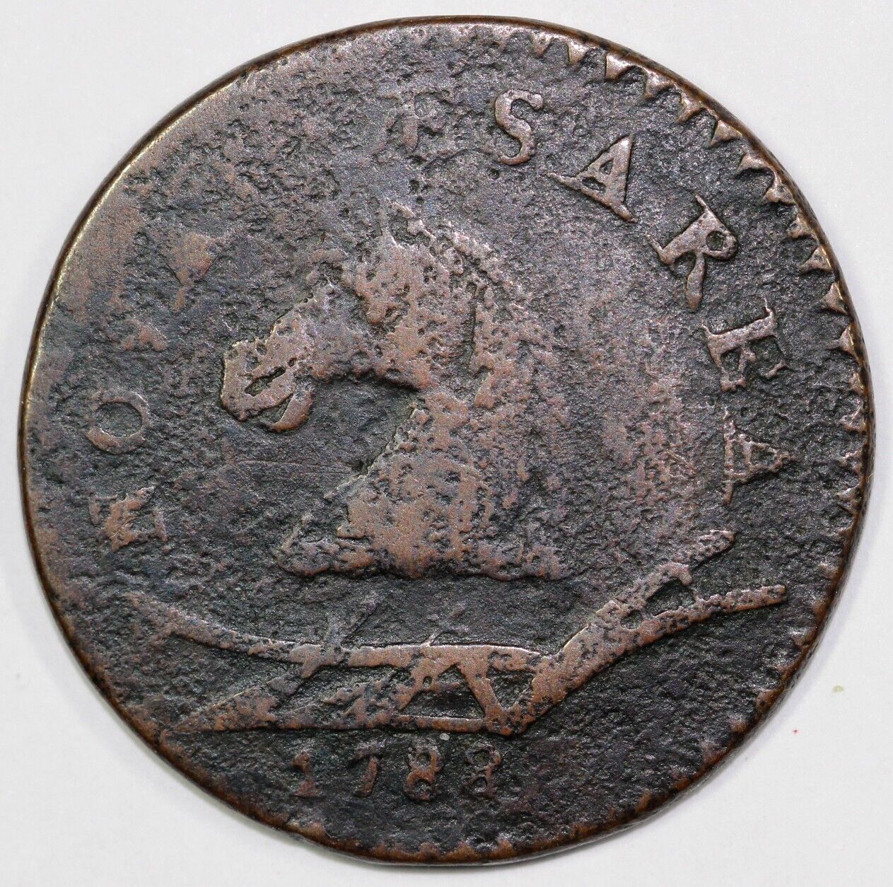1788 M.50-f New Jersey Colonial Copper Coin