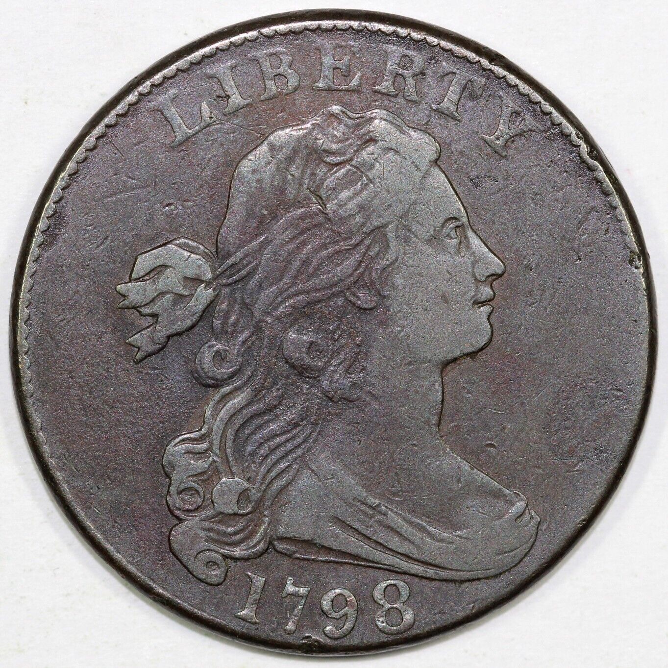 1798 1c S-165 2nd Hairstyle Draped Bust Large Cent