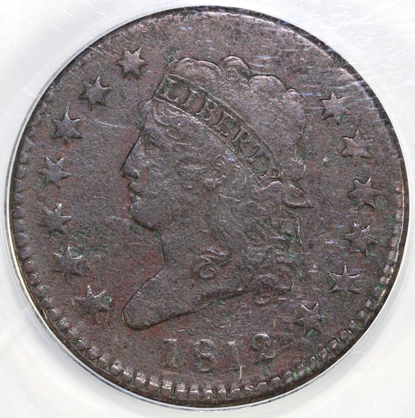 1812 1c Classic Head Large Cent ANACS VF 20 DETAILS CORRODED
