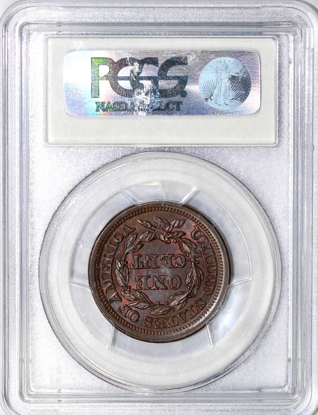 1853 1c Braided Hair Large Cent PCGS MS 65 BN