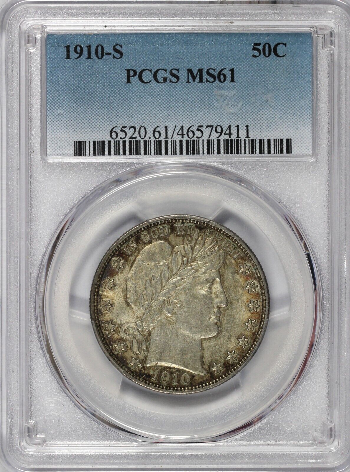 1910-S 50c Barber Half Dollar PCGS MS 61