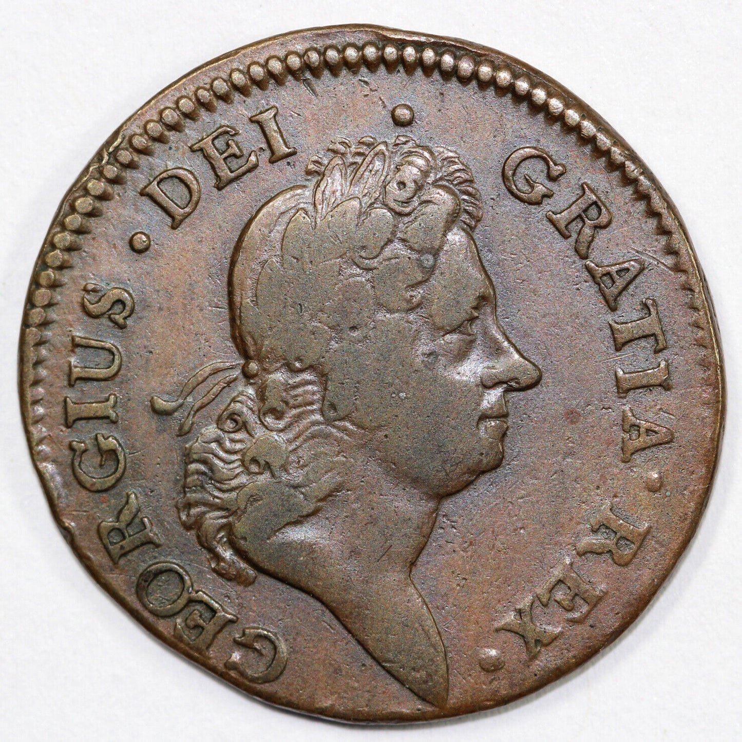 1722 1/2p Woods Hibernia Colonial Copper Coin
