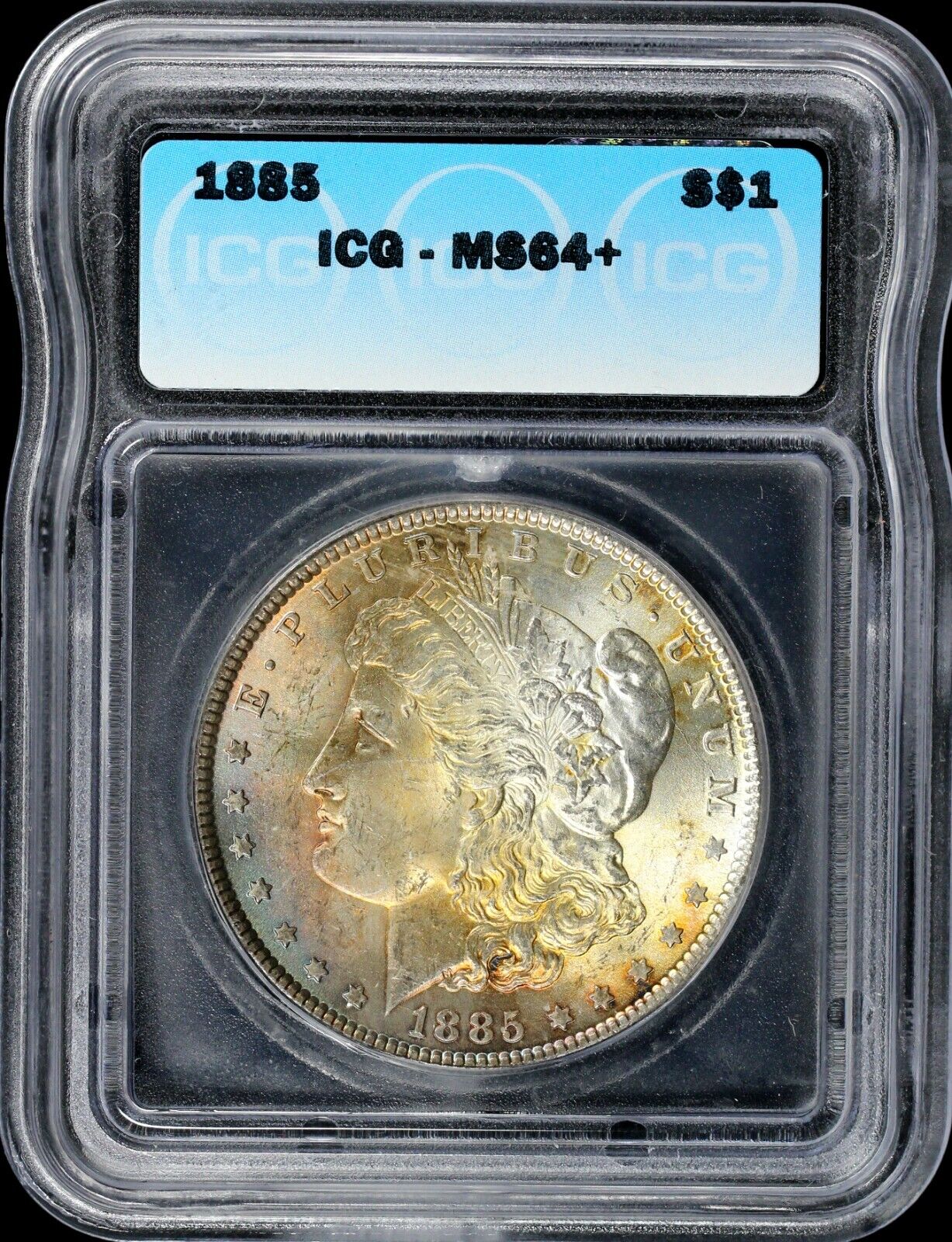 1885 $1 Morgan Dollar ICG MS 64+ *Color*