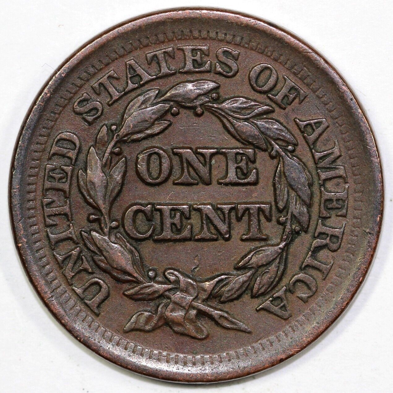 1852 1c N-4 Braided Hair Large Cent