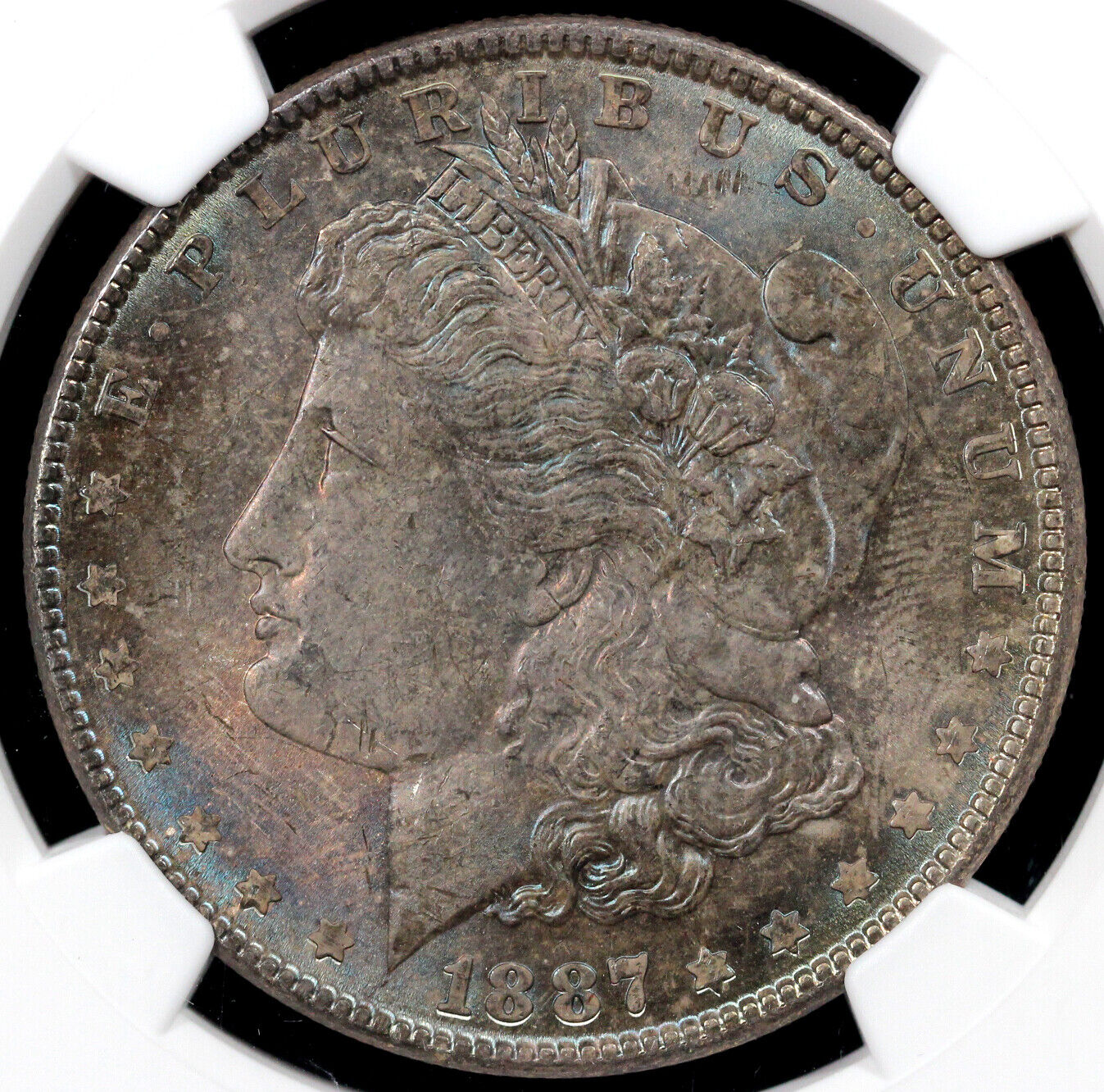 1887 $1 Morgan Dollar NGC MS 64 *Color*