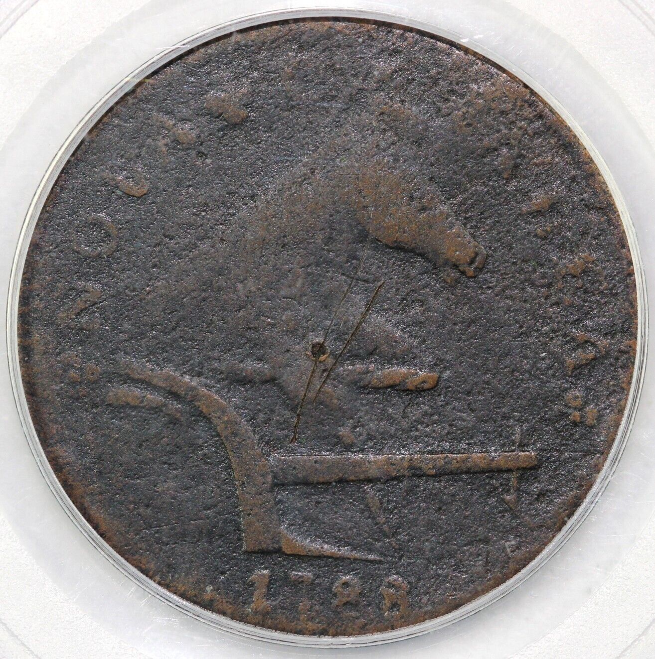 1788 1c Running Fox New Jersey Colonial Coin PCGS GENUINE