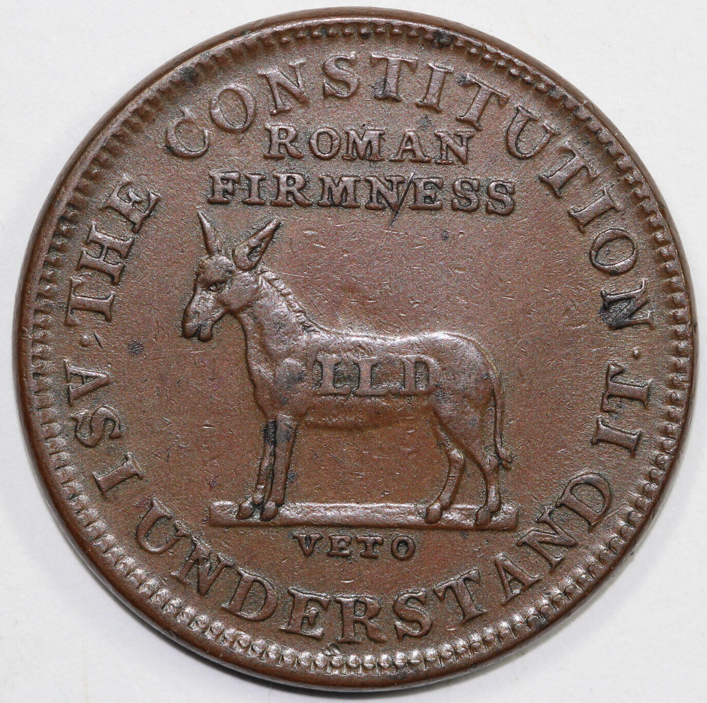 1837 HTT HT-70 I Take The Responsibility Hard Times Token