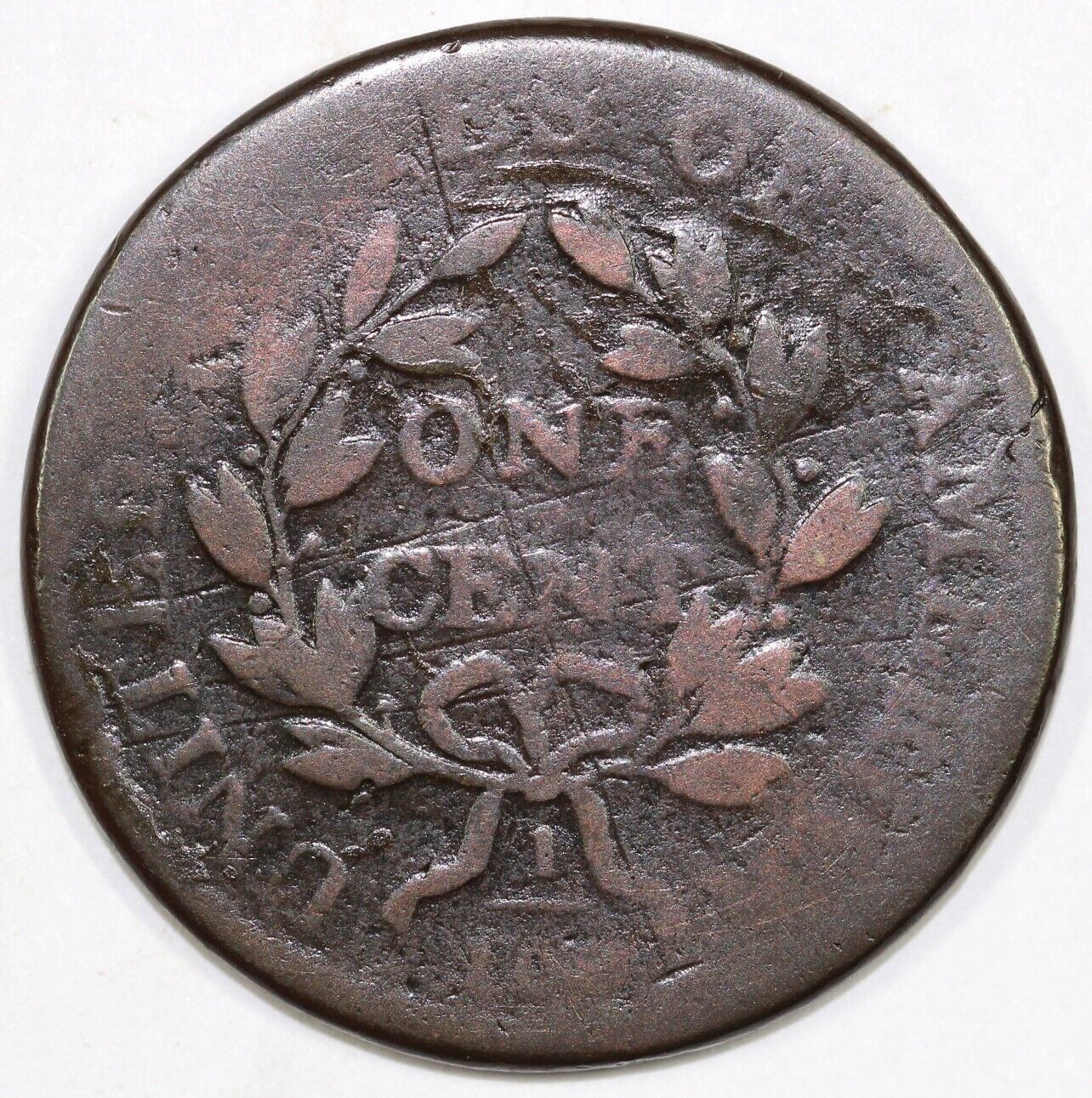 1802 1c Stemless Wreath Draped Bust Large Cent