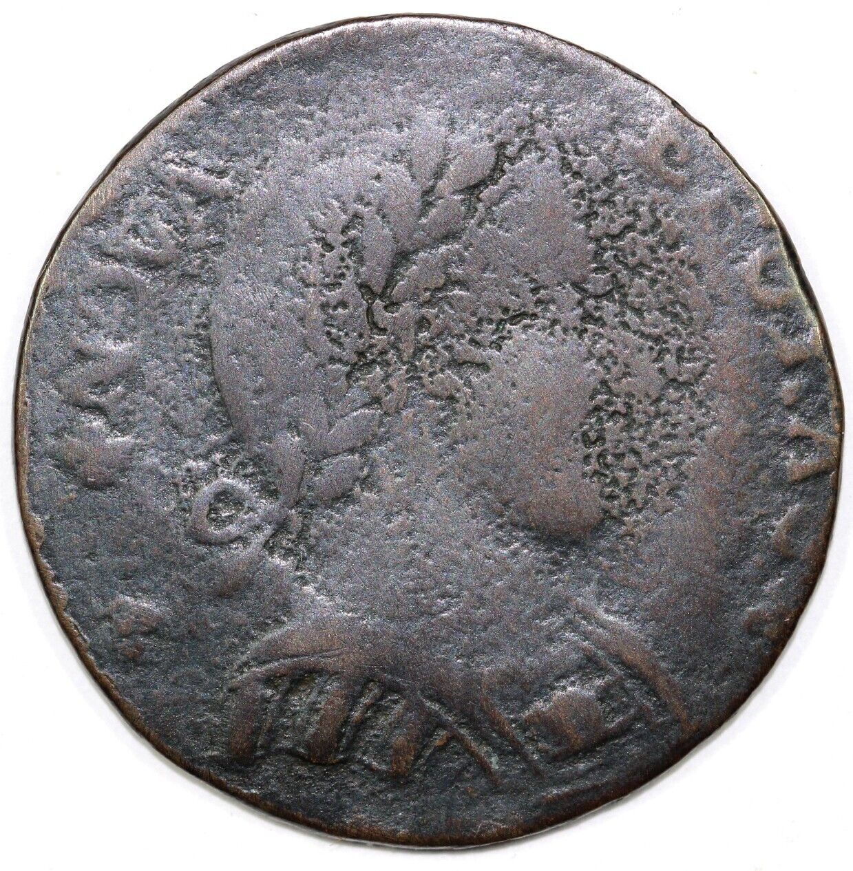 1787 B-985 Nova Eborac Large Head 123.8 Grains Colonial Copper Coin EX; 2005 EAC