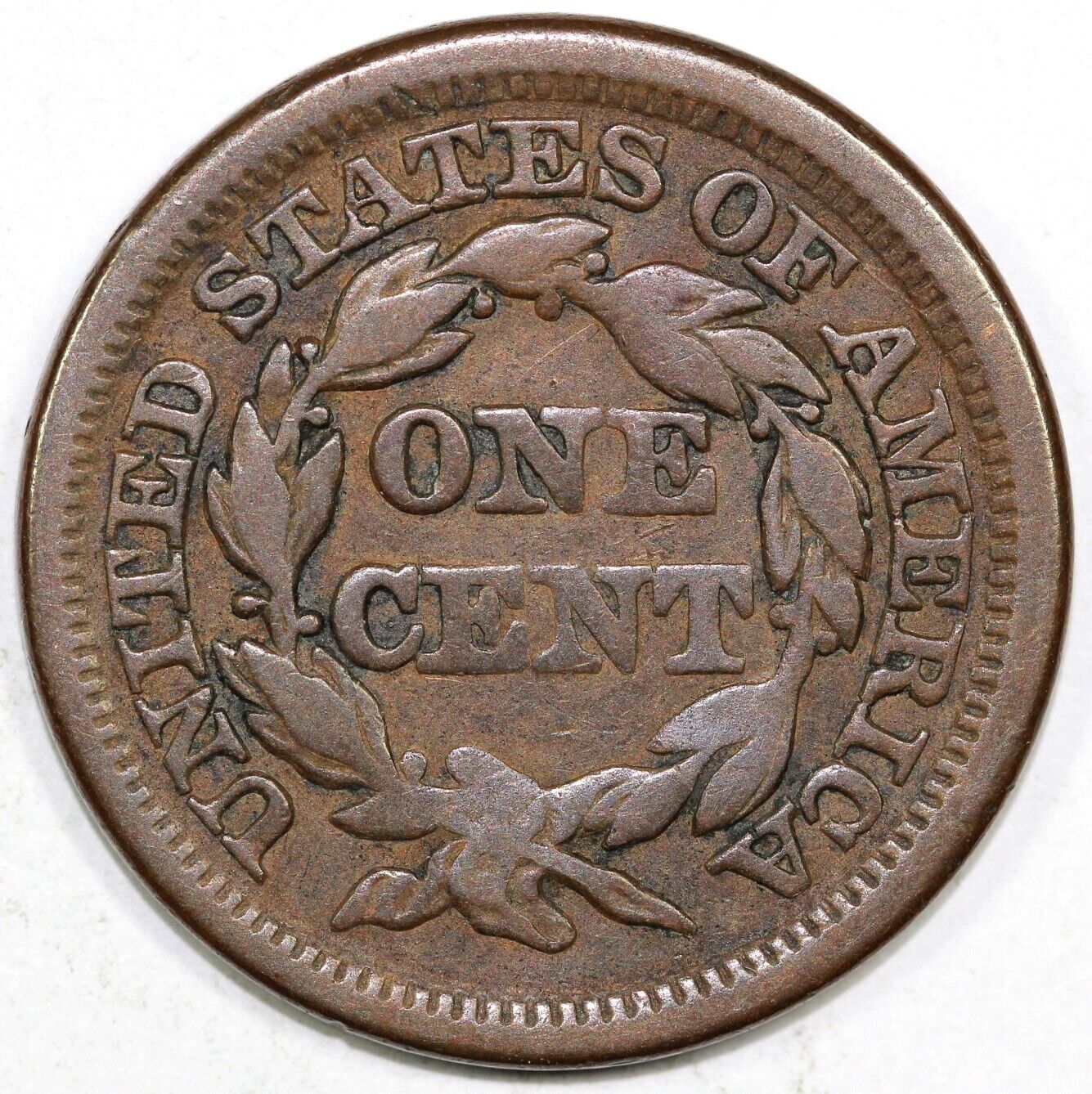 1847 1c N-4 Braided Hair Large Cent